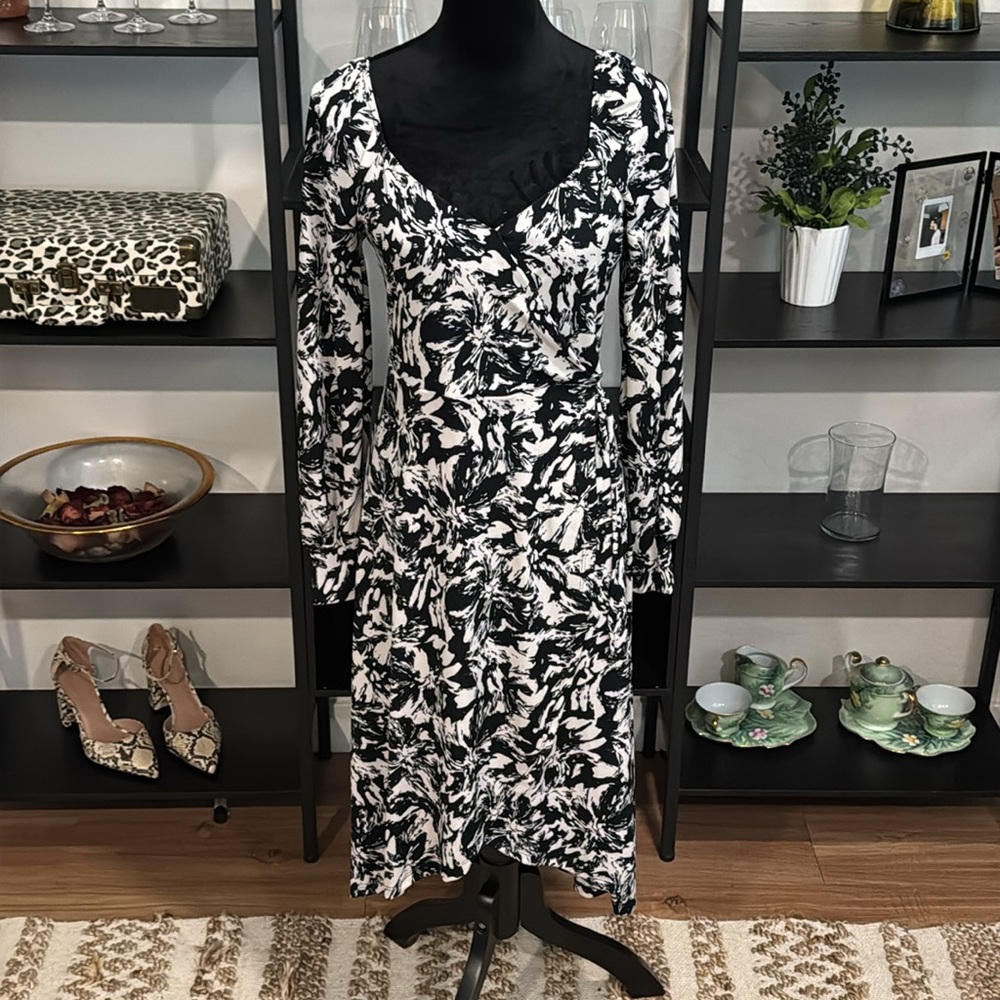 Navy Blue Floral Lush Dress